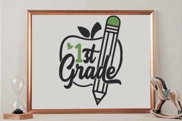 1st Grade Apple Pencil Embroidery Design Review