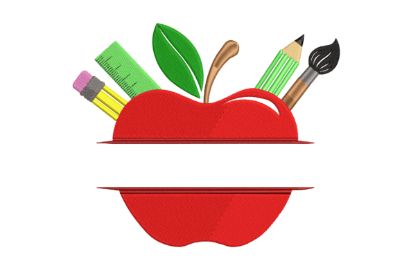 Blank Apple Teacher Name Review for Embroidery Projects