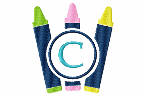 Crayons Frame Monogram Letter C Review for Apparel Projects