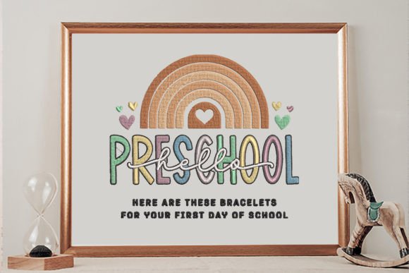 Hello Preschool: A Whimsical Embroidery Design for Boutique Apparel