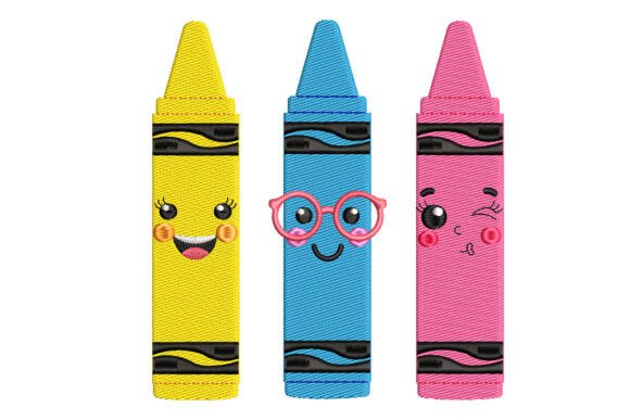 Kawaii Colorful Crayons - Back to School Embroidery Review