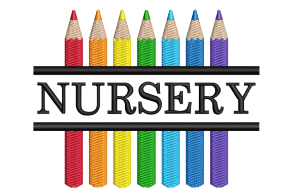 Nursery Split Colored Pencils: A Fresh Embroidery Design for Seasonal Creations