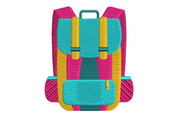 Retro Backpack Patch: A Vibrant Embroidery Design for Personalized Gifts