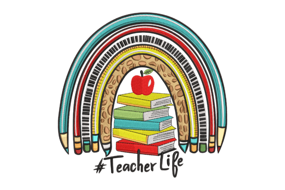 Teacher Life Rainbow Embroidery Design Review