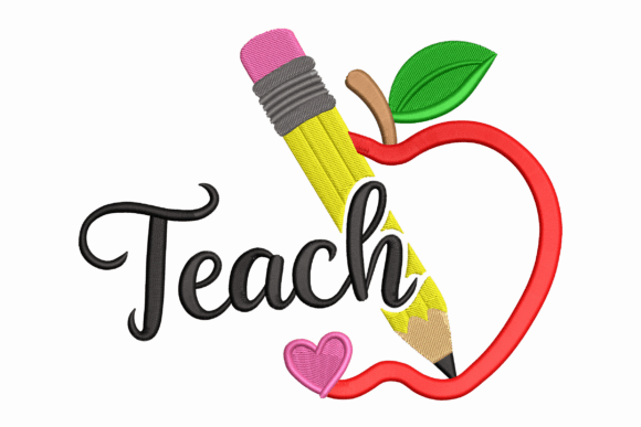 Teacher Pencil Apple Patch Review for Seasonal Embroidery