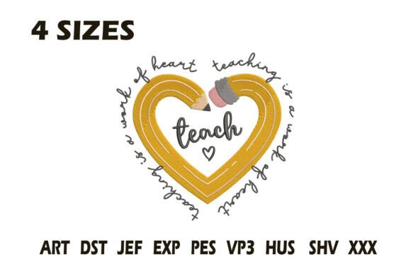 Teacher Pencil Heart Embroidery Review for Boutique Sweatshirts